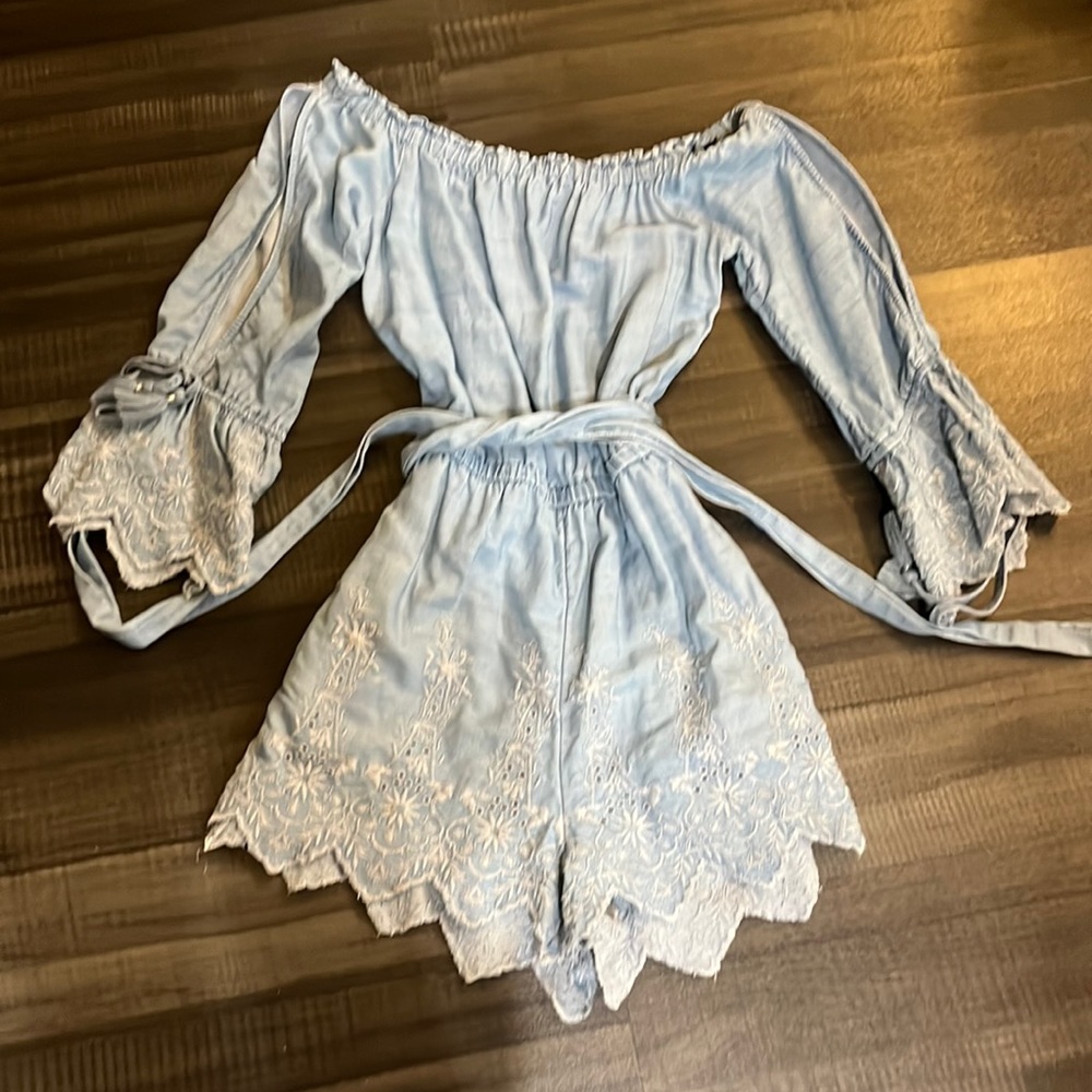 Adorable jean romper